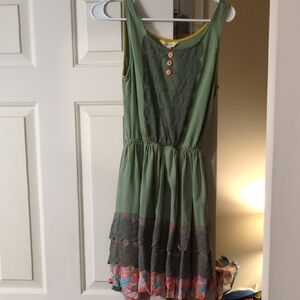 Green and Pink Kids Dress